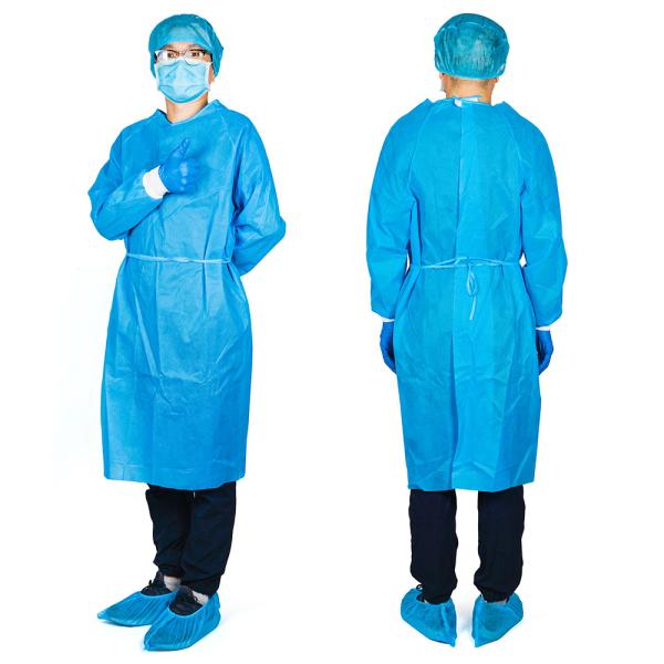 Non Woven Material Hospital Use Medical Disposable Gowns / Blue Disposable