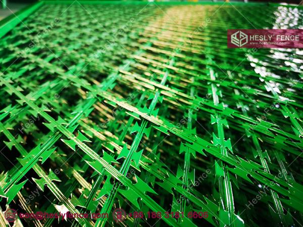 green powder coated welded mesh fence