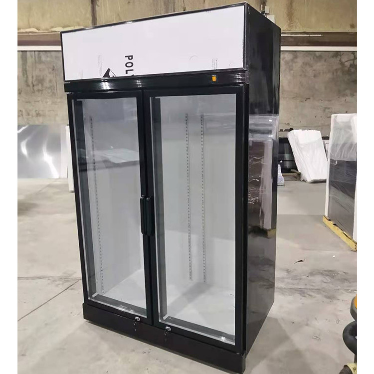 SABER 1000L Two Upright Glass Door Fridge Embraco Compressor