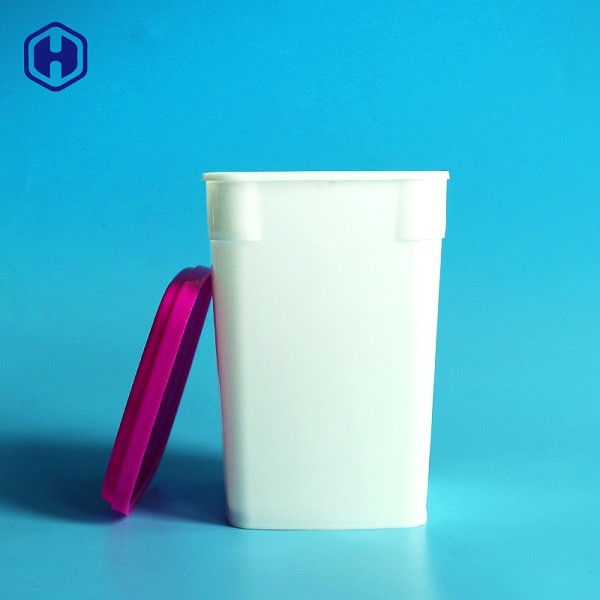 White Food Packaging Plastic Container 690ML PP Cover Cap Plastic Cookie Boxes