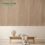 Flame Retardant Wood Slat Acoustic Panels With Polyester Thickness 12mm