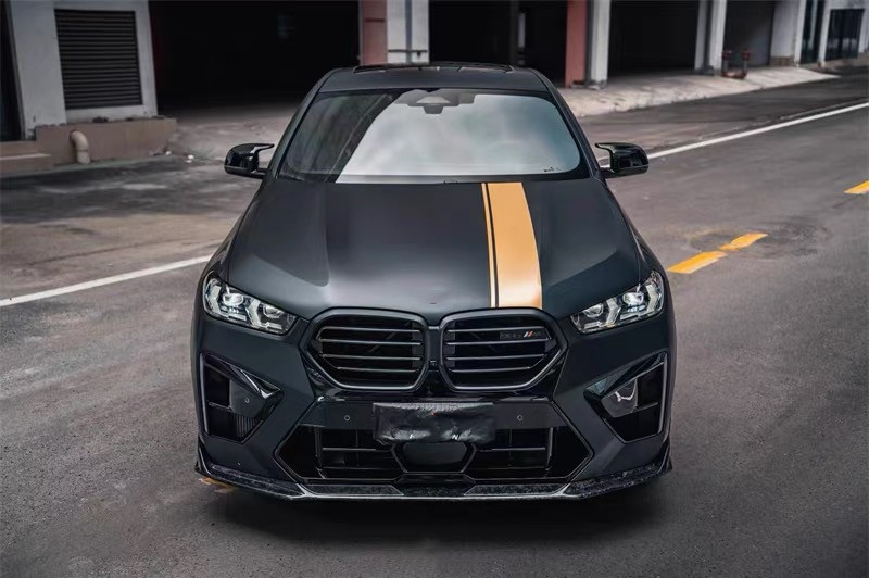 For BMW X5M X6M Carbon Fiber Body Kit X5M X6M Carbon Fiber Front Lip Diffuser Spoiler Side Skirt Hood