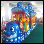 Children loved amusement park rides electric trackless train