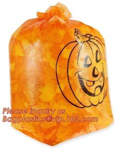 Wholesale Halloween Pumpkin Leaf Bags Bundle: 2 Different Sets of Lantern Leaf Bags,Outdoor 30 Microns Jumbo Plastic Halloween Pum from china suppliers