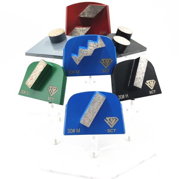 Lavina Onfloor EDCO Slim Fit Trapezoid Double Round Buttons Diamond Grinding Segments For Concrete Terrazzo Floorings