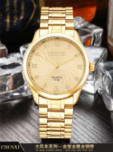 Wholesale 013 High Quality Stainless Steel Band Watch Imitation Diamond Black White Full Gold Watch from china suppliers