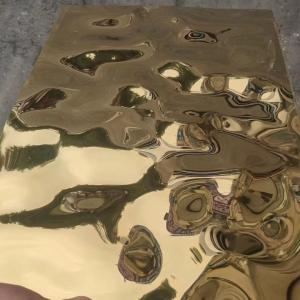 Wholesale SUS304 Water Ripple Steel Sheet Gold Middle Big Pattern 0.8*1220x2440mm from china suppliers