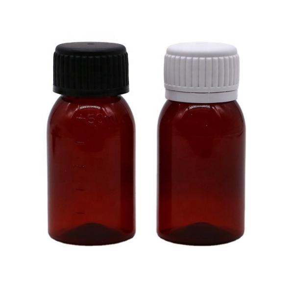 Tamper Evident Cap 50ML PET Cough Syrup Bottle for Oil Lubricating Oral Liquid