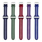 Carved Silicone Rubber Watch Band 38mm 42mm For Apple Watch 7 6 5 4 3 2 1