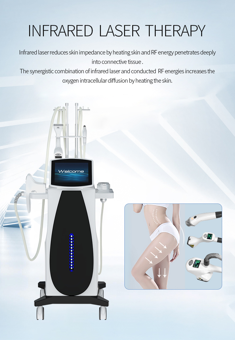 Cellulite Vacuum Roller Massage Machine 6 In 1 Cavitation Machine 80k Radio Frequency