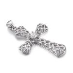 Anti-Allergic White Cross Pendant For Women Silver Plated 1.5mm