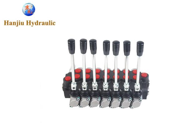 Hydraulic Control Valve 45l/Min 7 Spools 3 Position Double Acting Spring Return