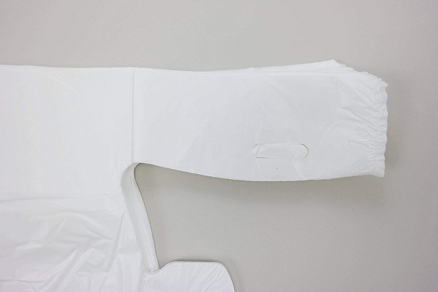 Plastic Bag-WHITE Plain Embossed T Shirt Bag 13 mic - 100 bags/bundles , HDPE material