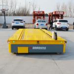 Workshop Steel Material Transfer Trolley , 30 Tons Electric Flat Car Hand