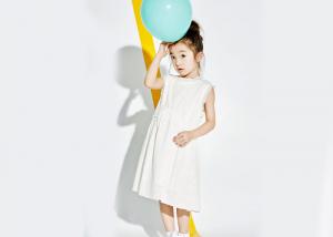 China Sleeveless Little Girl Princess Dresses , Floral Jersey Girls Summer Dresses on sale