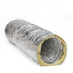 Diameter 4" 24" Insulated Flexible Duct With Aluminum Foil And Fiberglass 10 M