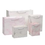 White Card Gold Hot Stamping Paper Shopping Bag For Clothes and Boutiques Custom