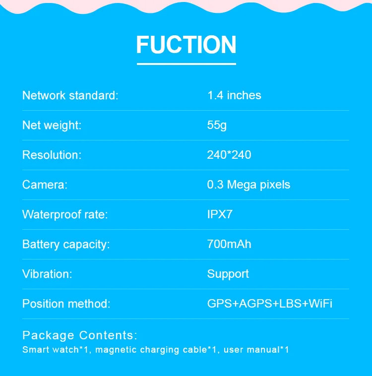 D32 700mAh Waterproof Childs Watch With Tracker Activity Tracker For Teenager