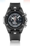 Bezel Luminous Dial Silicone Band Watch ROHS 22mm Mens Rubber Band