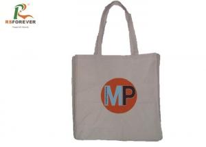 Wholesale Reusable Cotton Canvas Tote Bags For Beach , Plain Cotton Tote Bags White Color from china suppliers