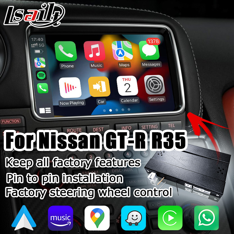 Wireless Android Auto Carplay Interface For Nissan GT-R GTR R35 DBA 12-16 IT08 08IT Include Japan Spec