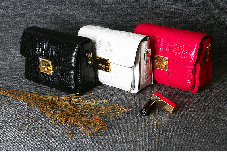 Genuine Crocodile Skin Women Sling Bag Authentic Exotic Alligator Leather Lady Single Shoulder Bag Female Small Purse