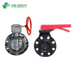 Stainless Steel Geartype Red Handle PVC UPVC 3" 4" 6" Inch Butterfly Valve with