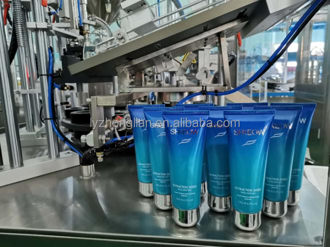 PLC Hechuan Automatic Suncream Filling and Sealing Machine for Cosmetic Body Lotion