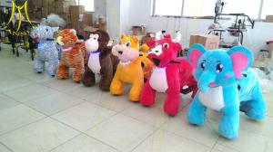 Wholesale Hansel factory price motorized plush riding animals toy horse on 4 wheels from china suppliers