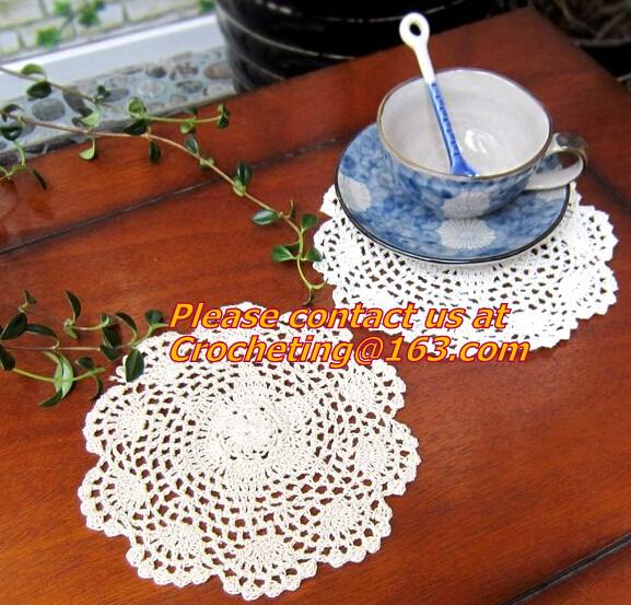 square crochet decoration, mat, small flower heat insulation pad doily pad,
