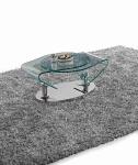 Glass Spinning Table Stainless Steel Base Coffee Side Table OEM