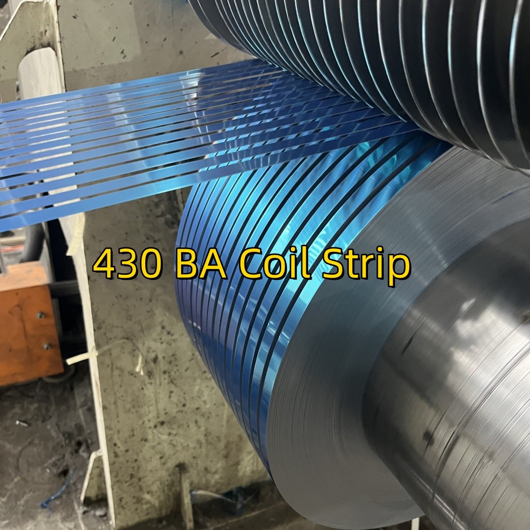 BA Surface SS 430 Cold Rolled Stainless Steel Strip 430 Steel Coil With Bule PE Film 0.5*19mm