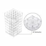 Clear Lipstick Tower, 360 Rotating Cosmetic Organizer with 64 Slots Lipgloss