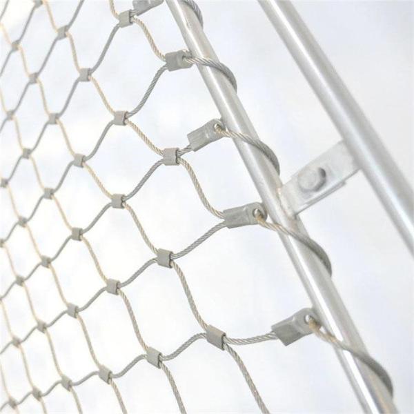 Stainless Steel Dia 2mm Mesh 60x60mm Flexible Diamond Shape Wire Rope Mesh For
