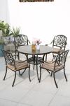OEM Cast Aluminium Leisure Dining Table And Chairs Set For Outdoor Garden