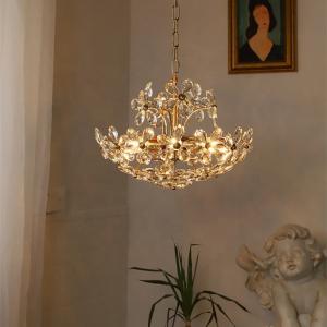 Wholesale Led Iron Crystal Pendant Light E14 Light Source D450 X H500 from china suppliers