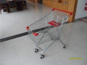 Wholesale Big 100L Grocery / Supermarket Shopping Carts With 4 Swivel Flat Wheels from china suppliers