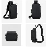 OEM ODM Waterproof Chest Bags With USB Travel Crossbody Sling Bag For Men