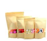 Kraft Paper Bag with Window Standing up kraft Packaging Bags Zipper kraft paper
