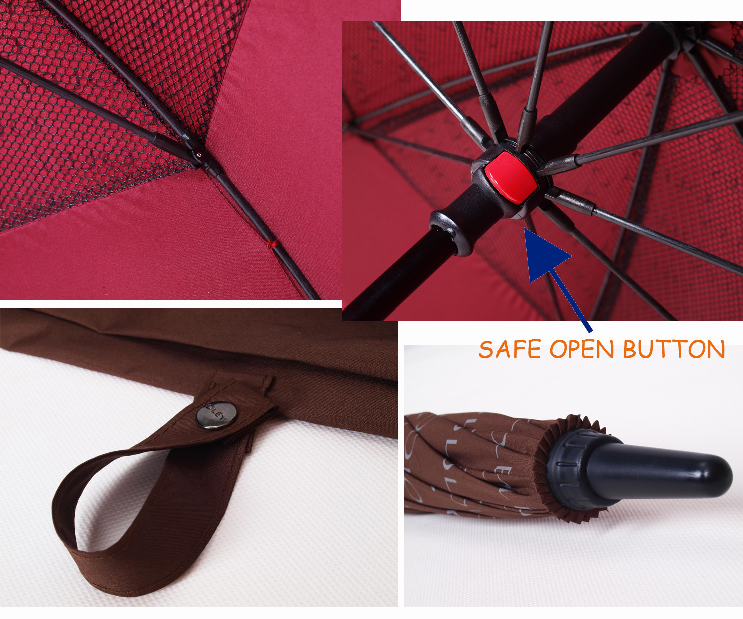 Letter Printed Windproof Golf Umbrellas For Men