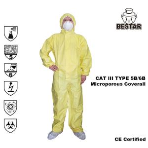 Wholesale Cat III Type 5B/6B Disposable Medical Coveralls Chemical Protective Suit For Hospital from china suppliers