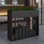 Large outdoor rectangle luxury planters boxes with lamp