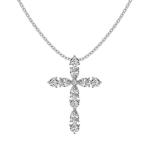 Customize 925 Sterling Silver Cross Necklace 18k Silver Cross And Chain Ladies