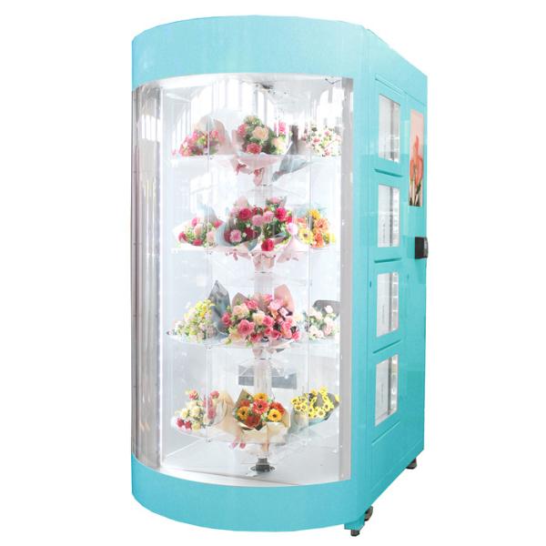 Cash Pay Flower Vending Machine With Coin Operate Humidity Temperature