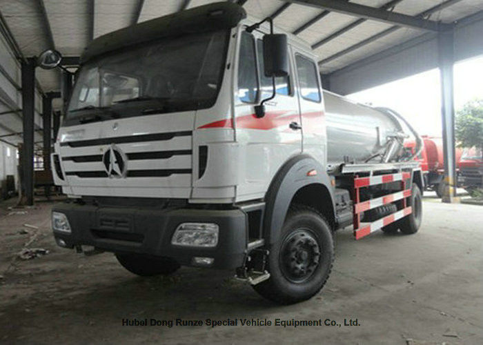 Beiben 8000L -10000L Septic Vacuum Trucks , Cesspit Emptier Truck Customized