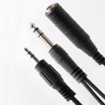 1M 2M 3M Y Splitter Male to Female 6.35mm 3.5mm TRS Microphone Stereo Jack Audio