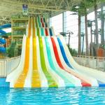 6 Lanes Fiberglass Rainbow Waterslide For Amusement Park Eco Friendly