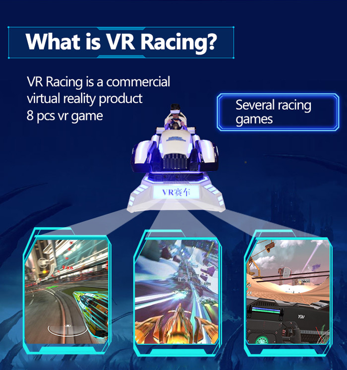 Fiberglass Racing Ride Car 9D VR Simulator Game Machine