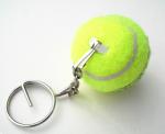 promotional logo printed tennis ball keychain
