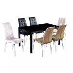 Restaurant Tempered Glass Table 1200*700*750mm Modern Glass Dining Table Set